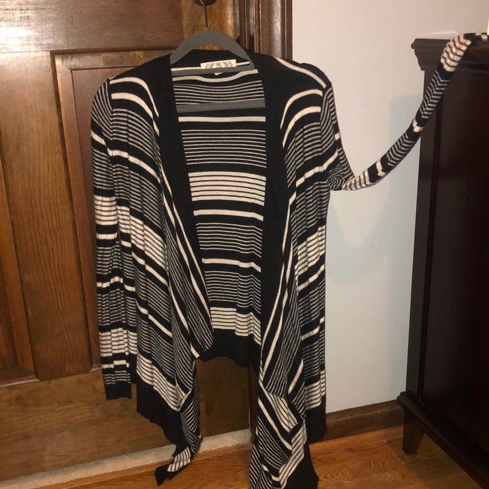 black and white striped sweater